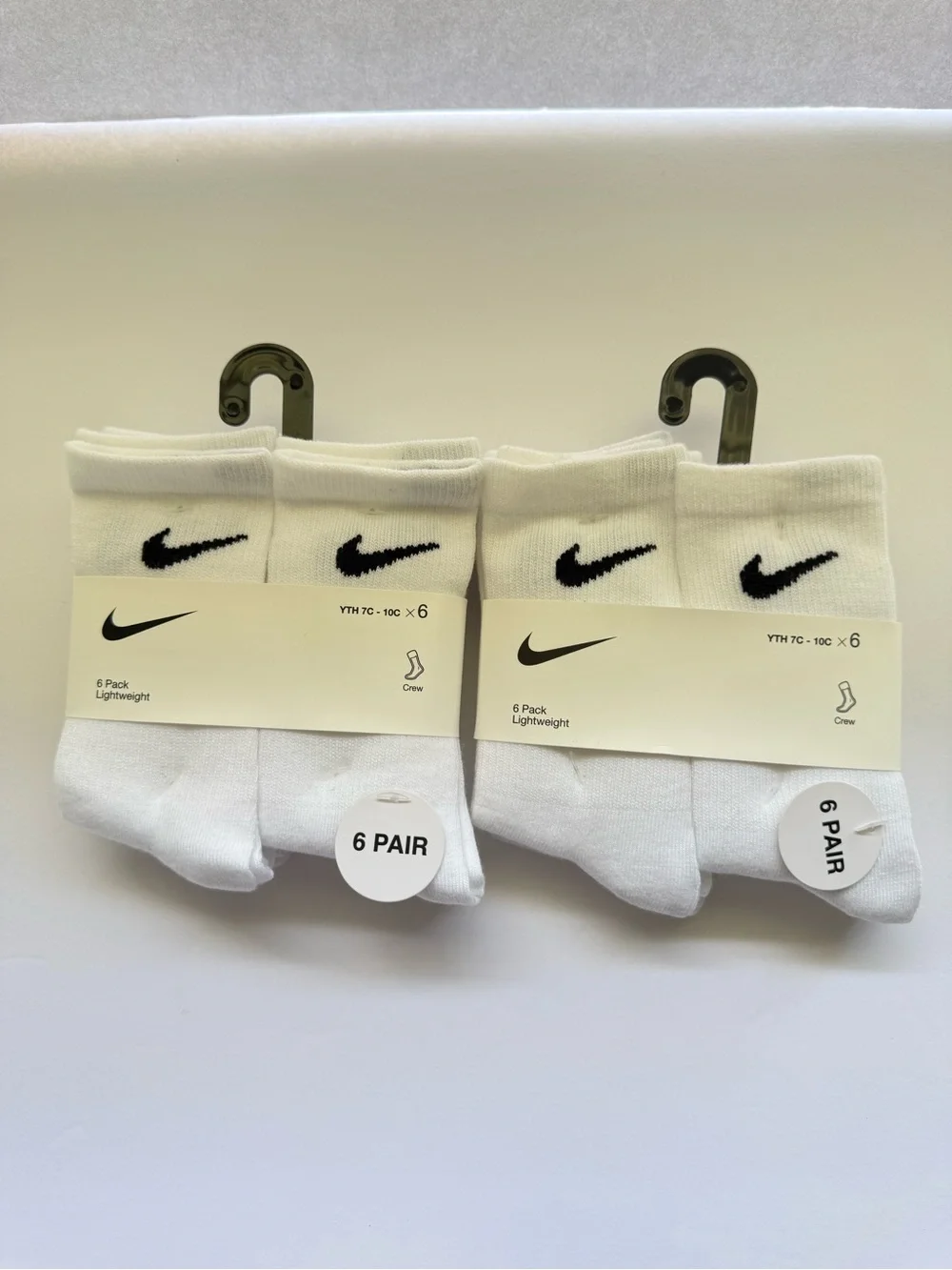 New Nike Toddler Little Kid Crew Socks 2 packs Size: 7c - 10c